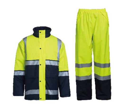 Hi-vis PU/tricot padded rainset