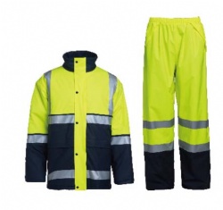 Hi-vis PU/tricot padded rainset