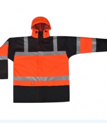 high visibility reflective PU rain coat